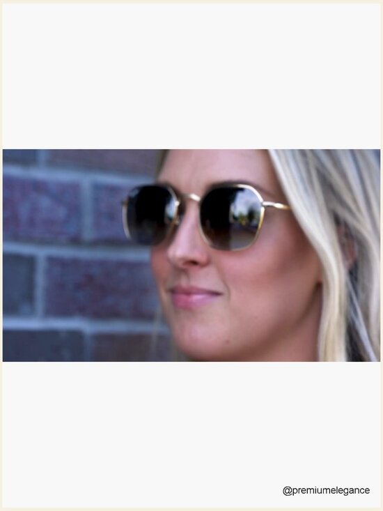 Real Glass Lens Hexagonal Sunglasses for Men Women UV400